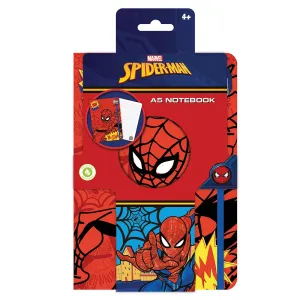 A5 Spiderman Notebook - Merchandise Spiral Bound Ruled Writing Pad Superhero Theme