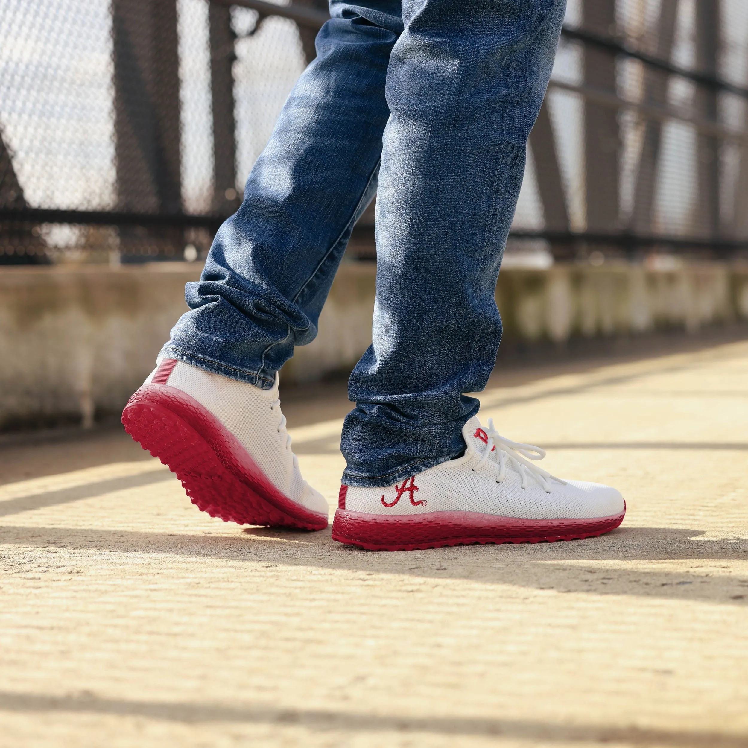 Alabama Crimson Tide Gradient Midsole White Sneakers