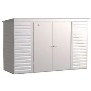 Arrow | Select Pent Roof Steel Storage Shed, 10x4 ft., Flute Grey
