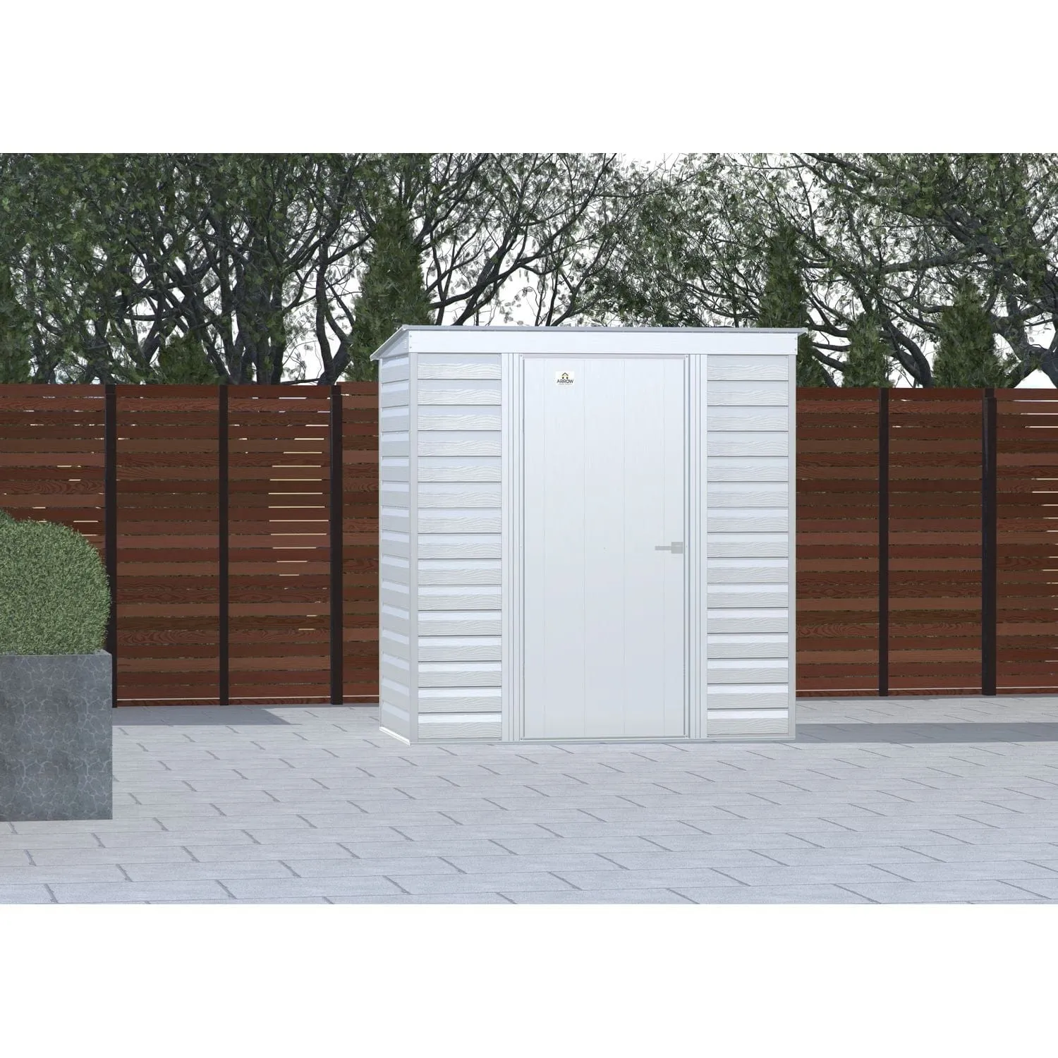 Arrow | Select Pent Roof Steel Storage Shed, 6x4 ft., Flute Grey