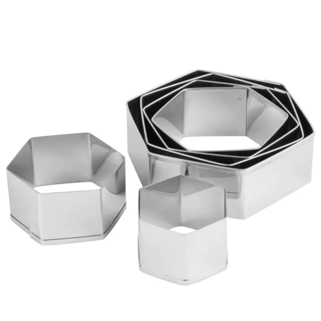 Ateco 5251 6-Piece Stainless Steel Hexagon Cutter Set