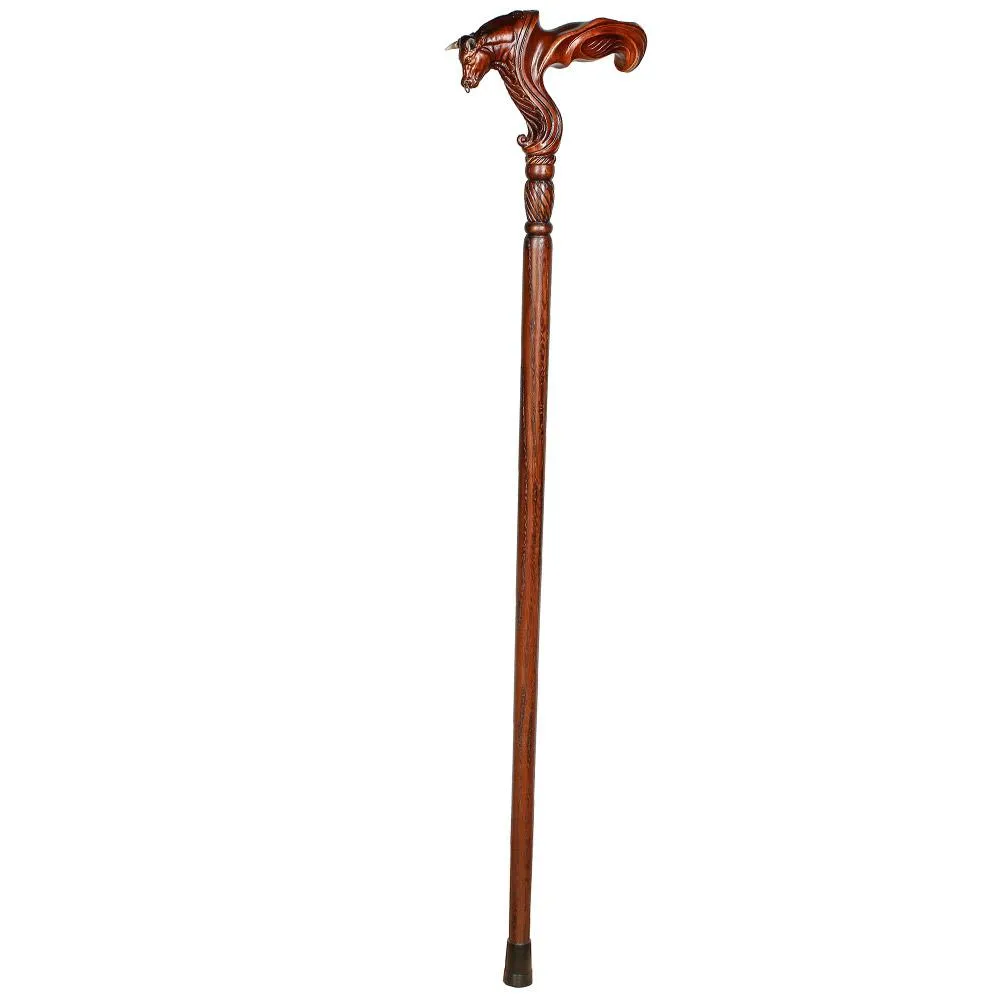 Bull Buffalo Right Hand Ergonomic Handcarved Cane