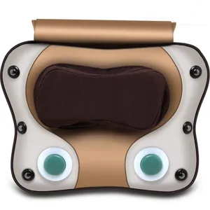 Dr Physio USA 3D Massage Pillow for Back, Shoulder, Leg, & Full Body Muscles Pain Relief, Shiatsu Kneading Rolling & Heating Massager with Speed Controller 1009 (Brown)