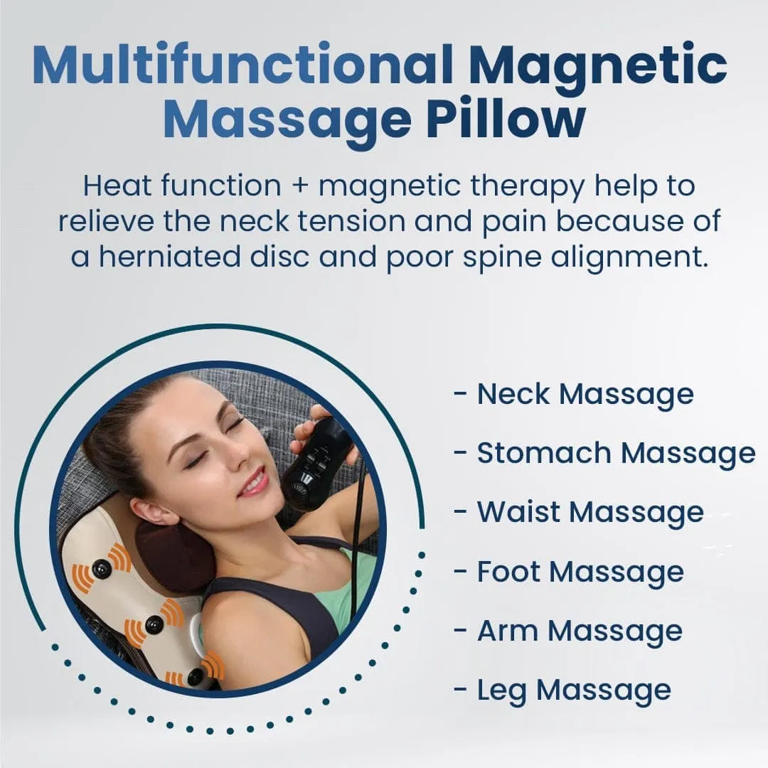 Dr Physio USA 3D Massage Pillow for Back, Shoulder, Leg, & Full Body Muscles Pain Relief, Shiatsu Kneading Rolling & Heating Massager with Speed Controller 1009 (Brown)