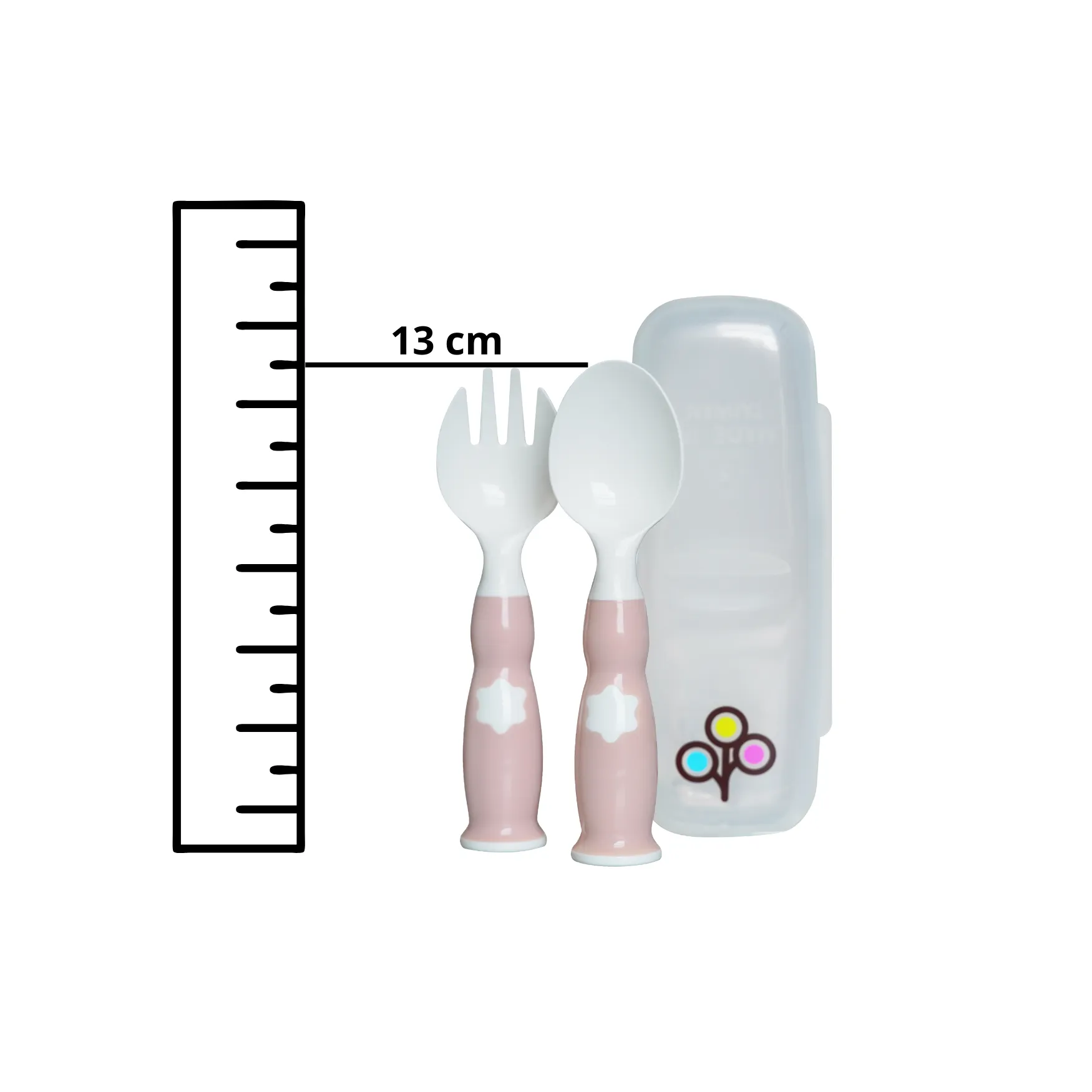 Ergonomic Fork & Spoon Set with Travel Case- Blush