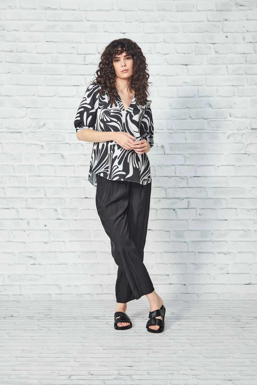 Glide - Clara Top - Black Print