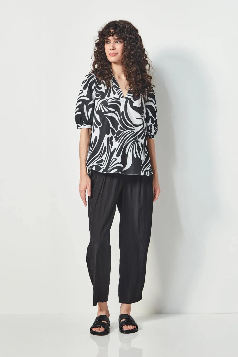 Glide - Clara Top - Black Print