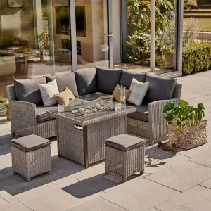 Kettler Palma Mini Corner Set with Firepit Table