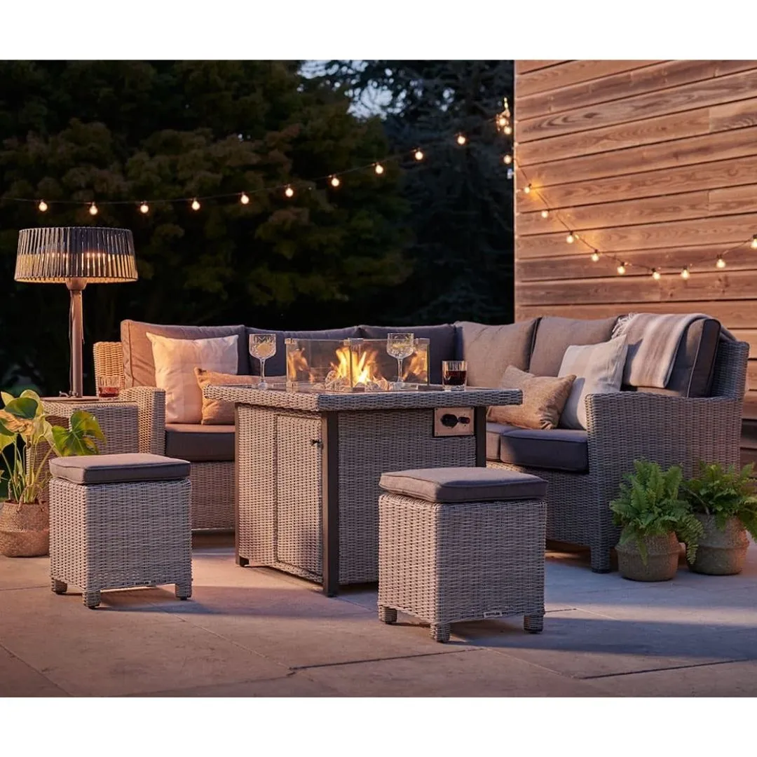 Kettler Palma Mini Corner Set with Firepit Table