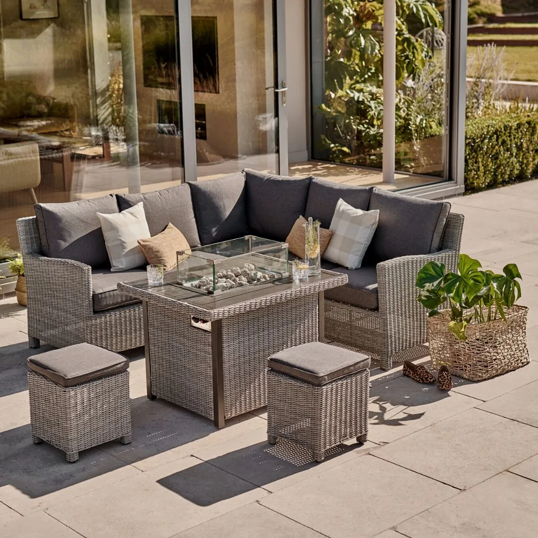 Kettler Palma Mini Corner Set with Firepit Table