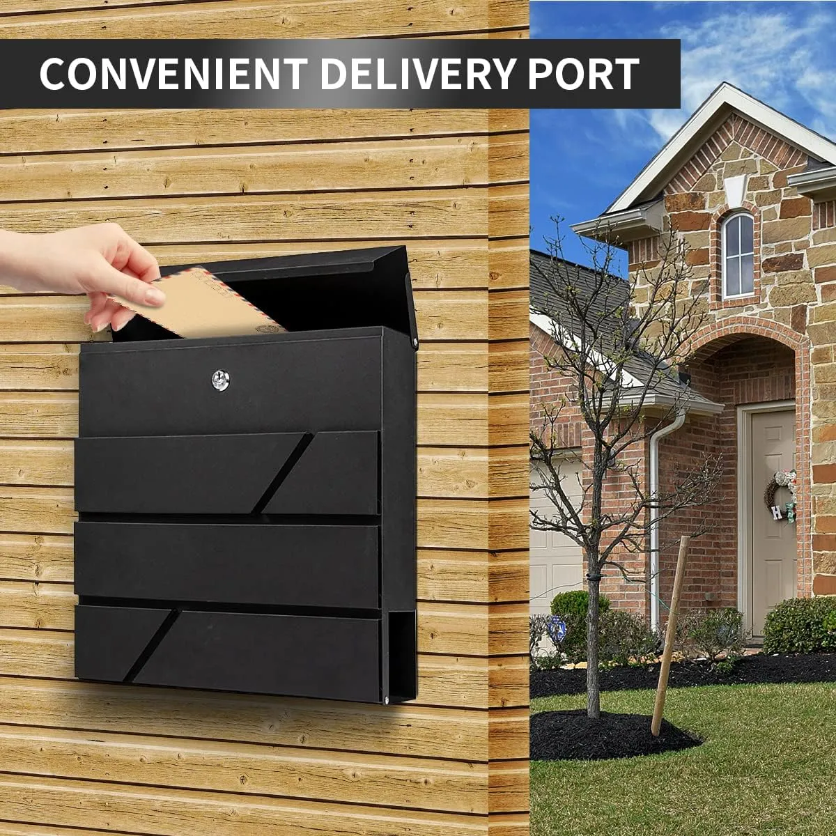 Large Capacity Locking Mailbox with Newspaper Holder