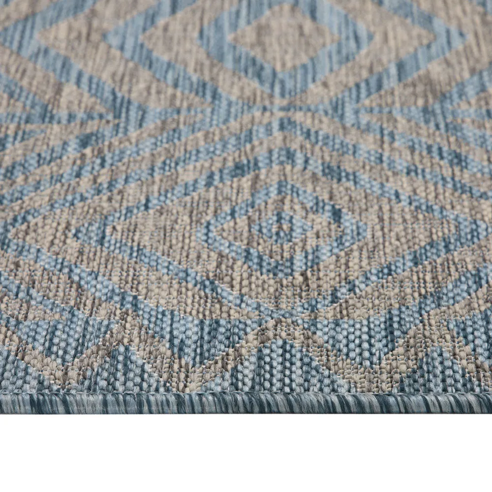 Light Blue Flatweave Indoor Outdoor Rug - Ruskin