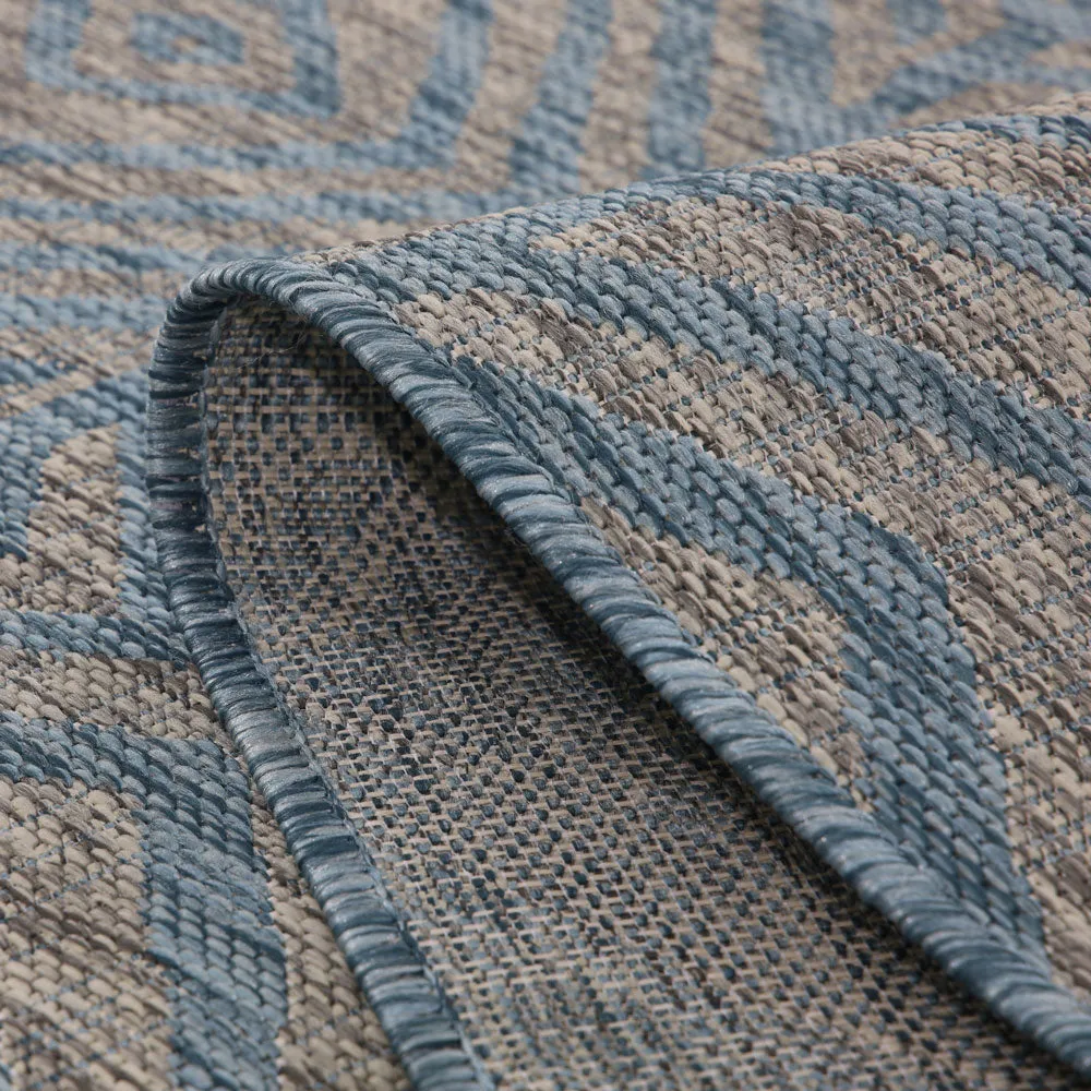 Light Blue Flatweave Indoor Outdoor Rug - Ruskin
