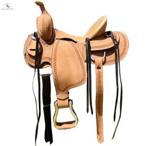 Resistance Western Border Tooled Rough Out Ranch Saddle