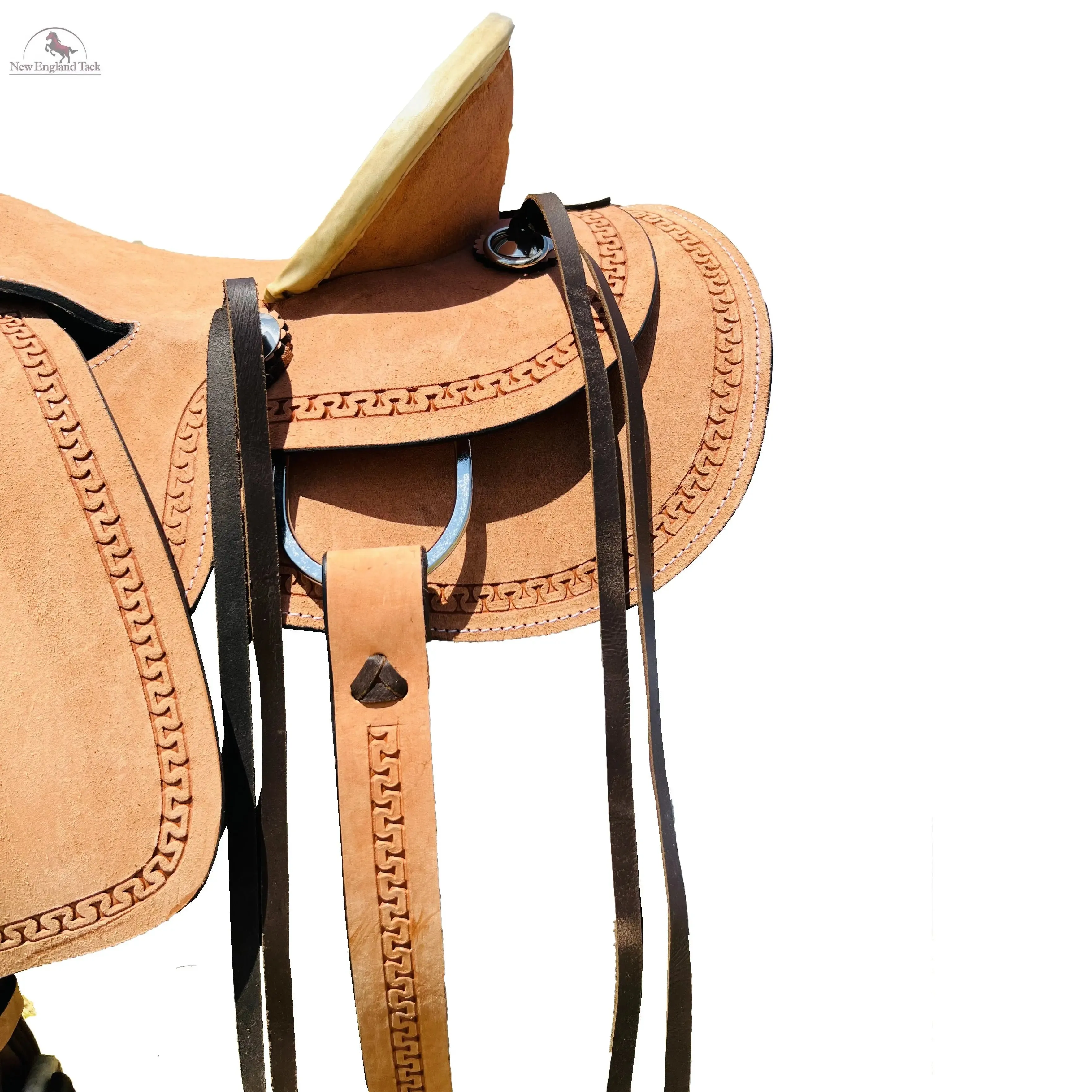 Resistance Western Border Tooled Rough Out Ranch Saddle