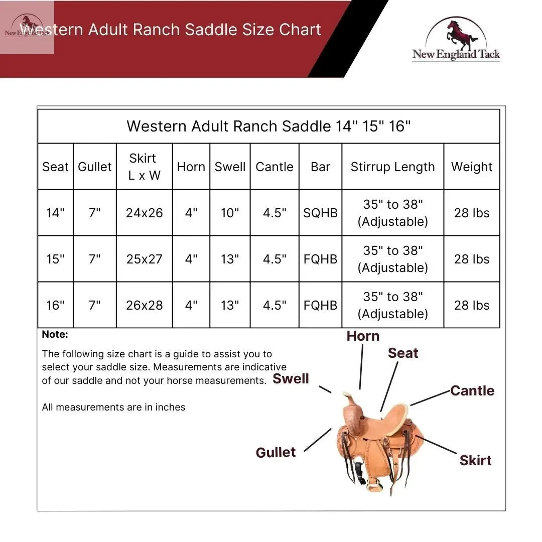 Resistance Western Border Tooled Rough Out Ranch Saddle