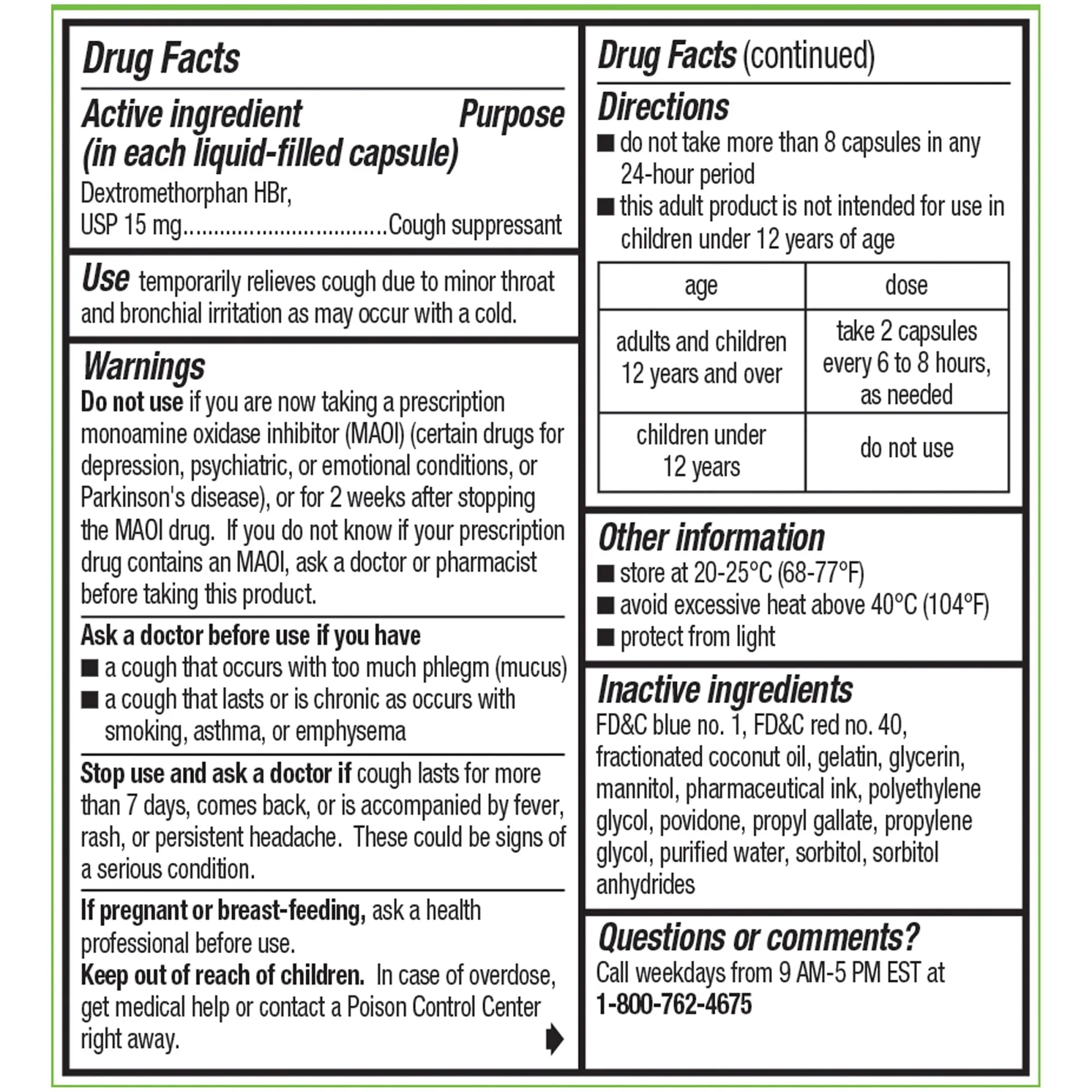 Robitussin Long-Acting Adult Coughgels Liqui-Gels Capsules, 20 Count