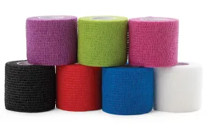 Self-Adherent Cohesive Wraps - Assorted Colors and Sizes