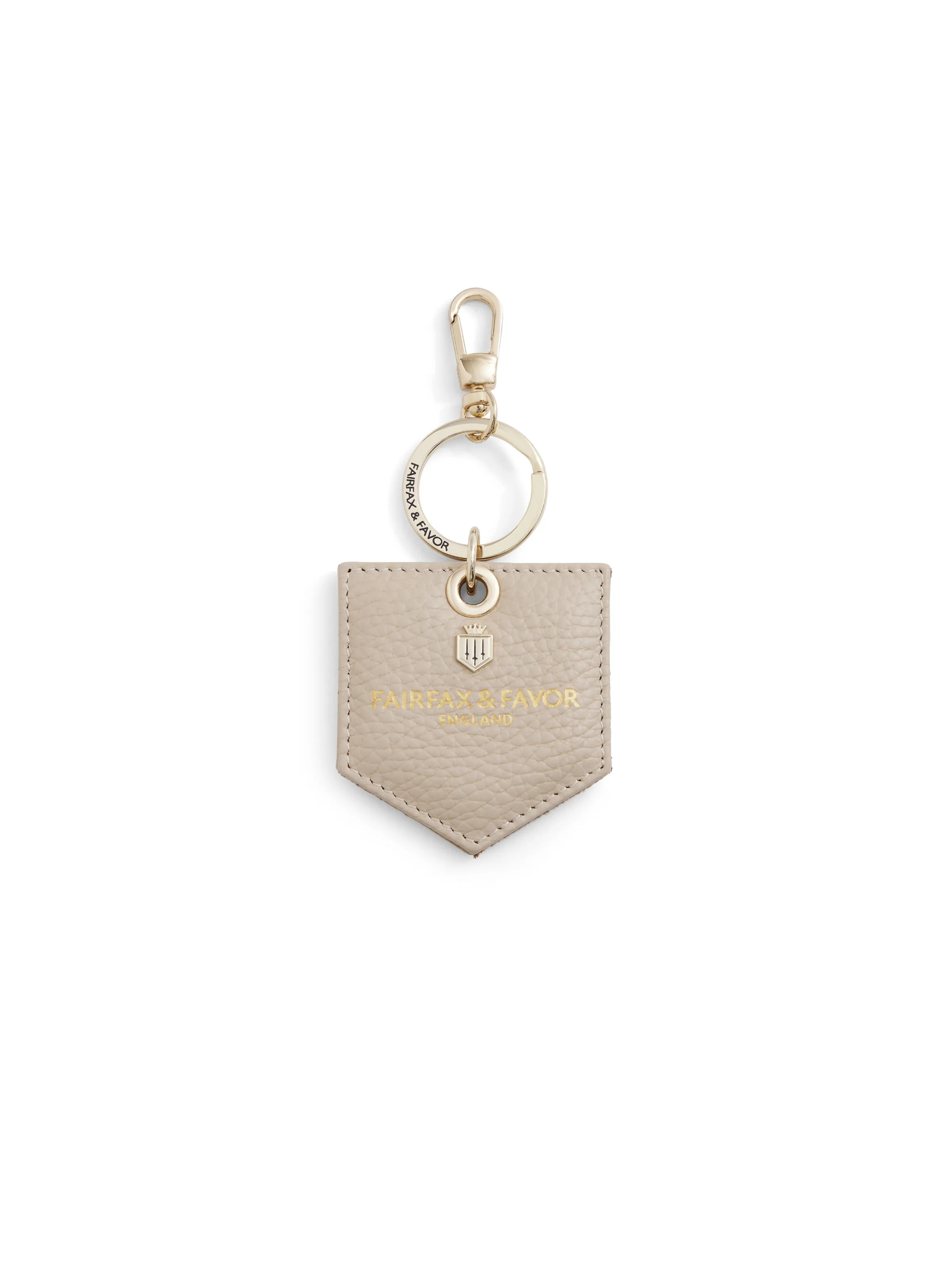 Signature Key Ring Mirror - Pebbled Stone Leather