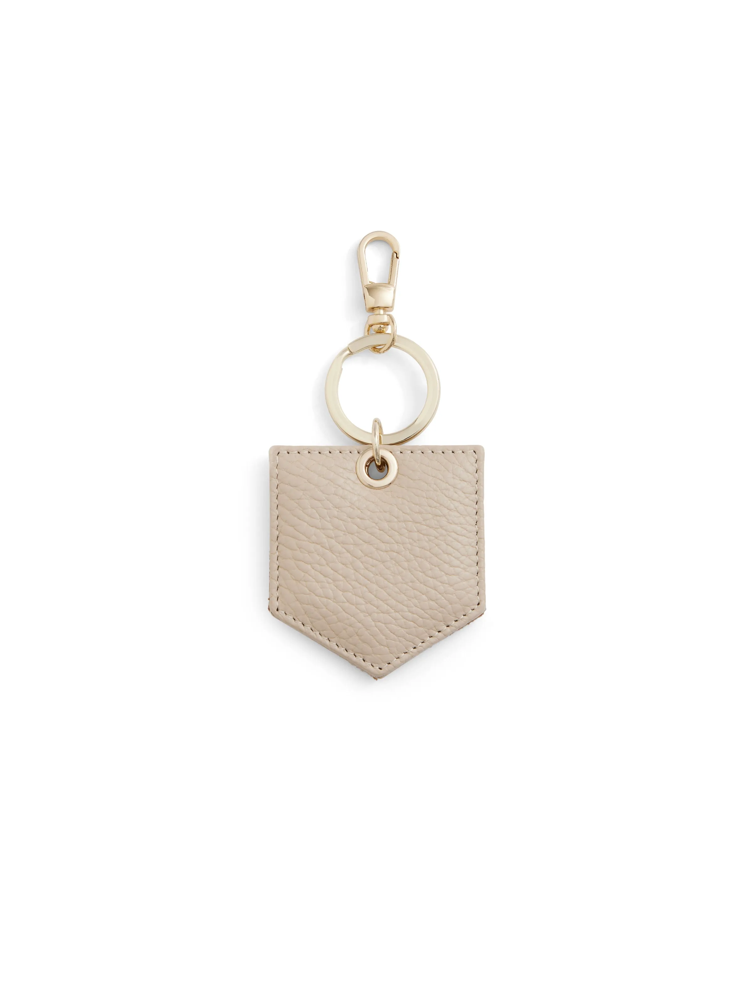 Signature Key Ring Mirror - Pebbled Stone Leather