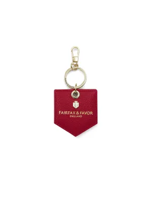 Signature Key Ring Mirror - Red Leather