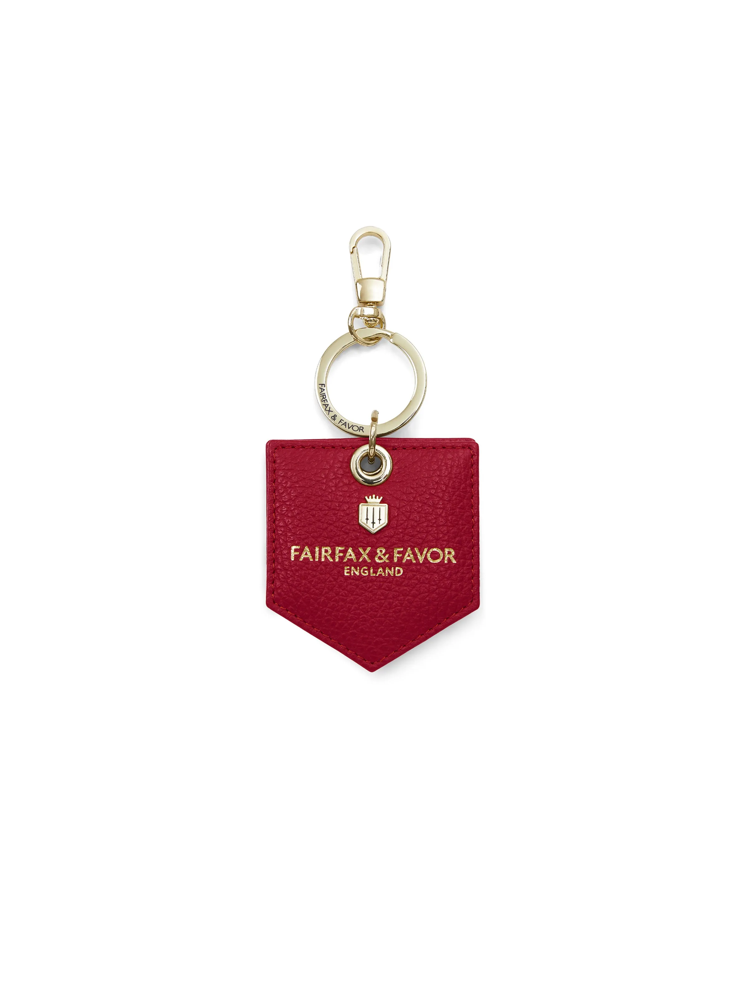 Signature Key Ring Mirror - Red Leather