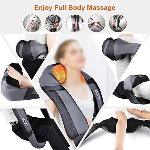 SMAXPRO™ Hands-Free Neck & Shoulder Shiatsu Back Massager w/ Heat | Deep Kneading
