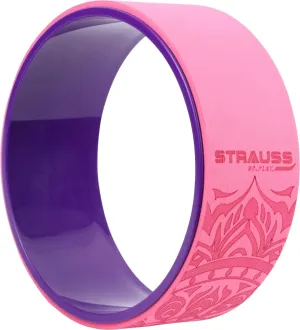 Strauss Yoga Wheel | Ideal for Stretching, Backbends, Exercise, Deep Tissue Massage & Back Pain Relief | Dharma Yoga Prop Wheel with Ultimate Comfort | 12-inch, (Purple/Pink)