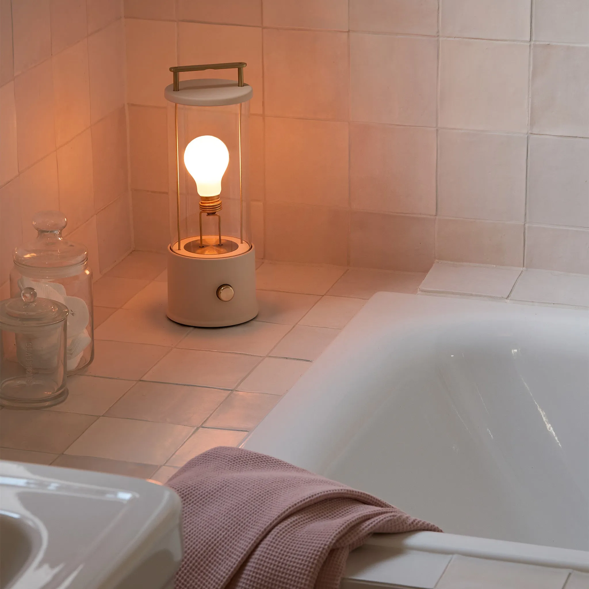 The Muse Portable Lamp in Setting Plaster Pink