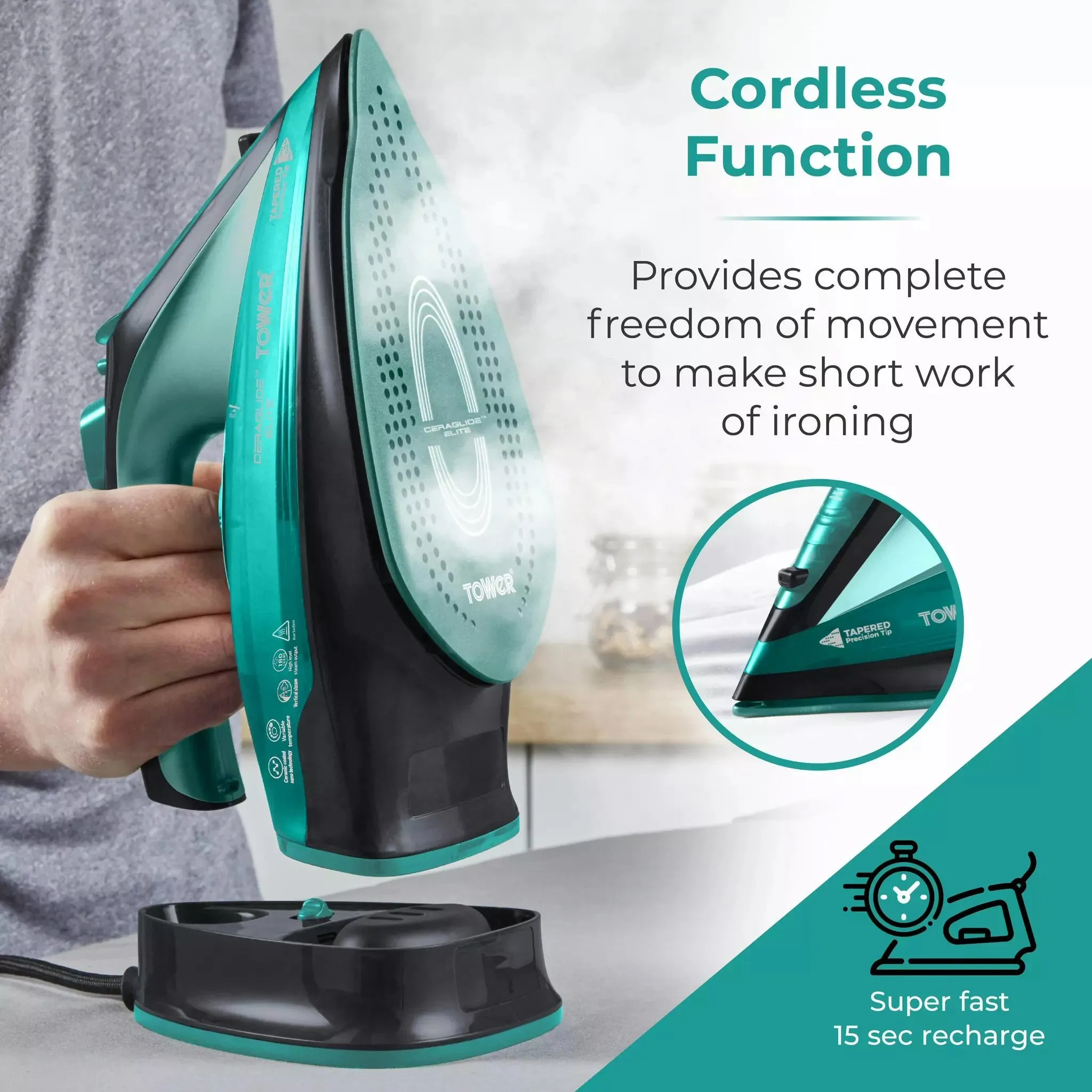 Tower Ceraglide Cord Cordless Iron