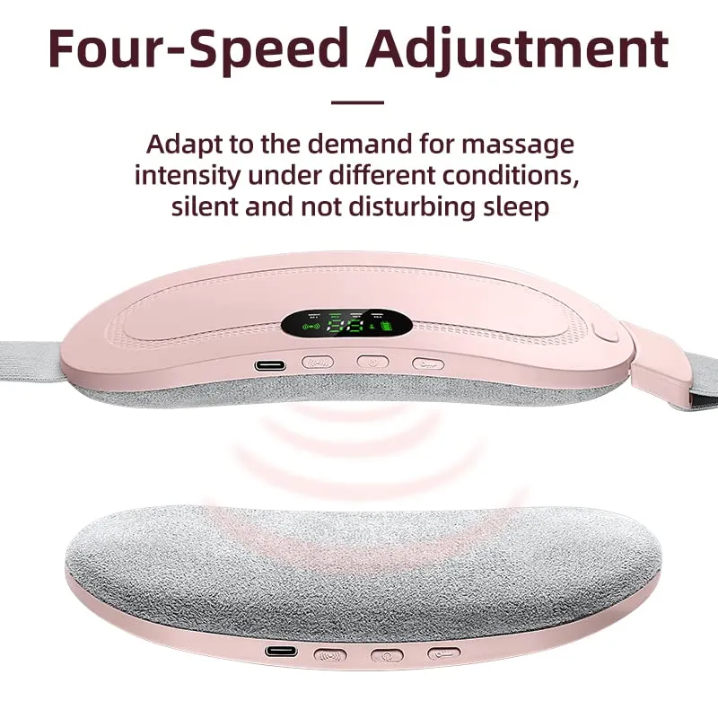 UMAI Portable Cordless Heating Pad for Cramps Relief | 3-Speed Temperature Adjustment and 4-Speed Massage Modes | Heating Pad for Stomach, Back and Belly for Women (White)