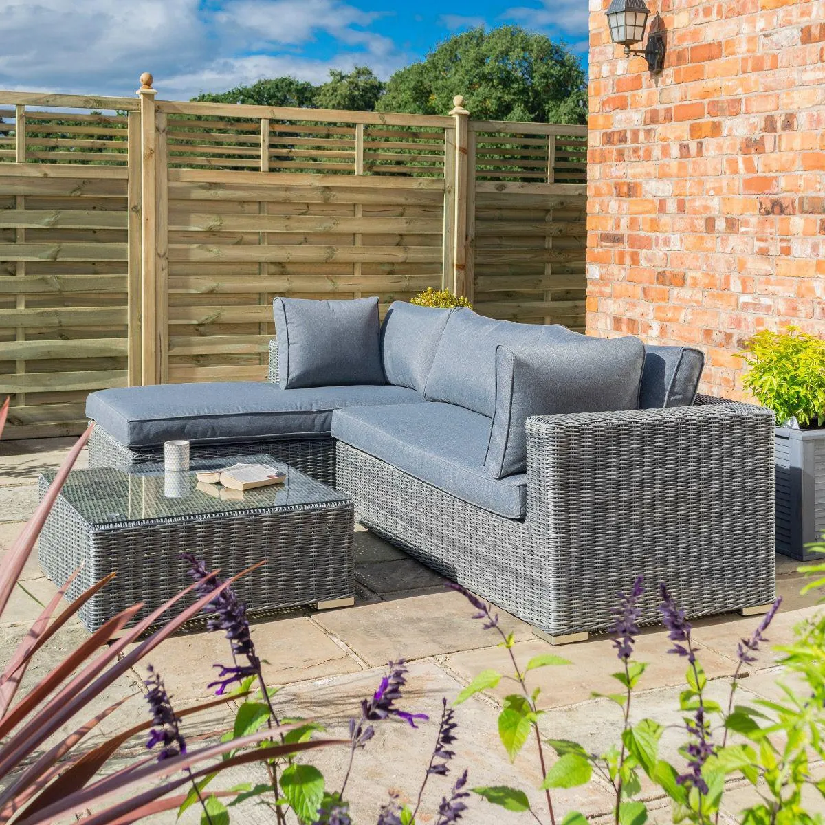 Vienna Lounger Set - Grey Weave