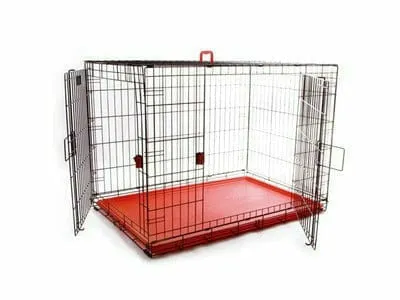 VOYAGER WIRE CRATE - 2 DOORS M,  RED